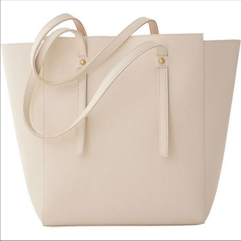 ULTA Large Tote Faux Leather White Cream